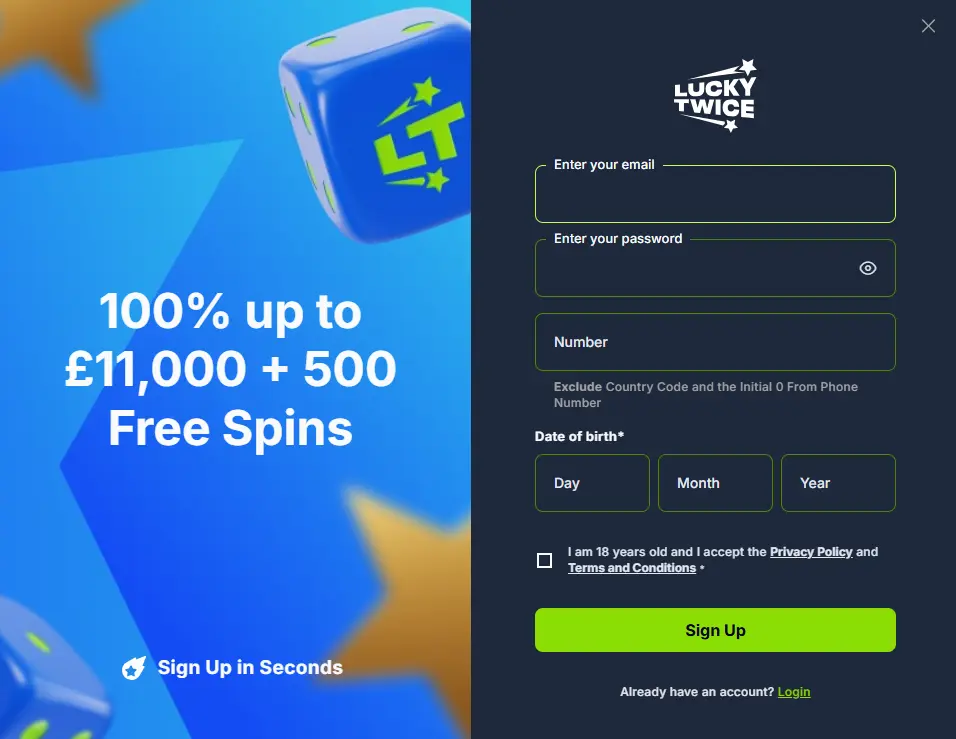 LuckyTwice Registration